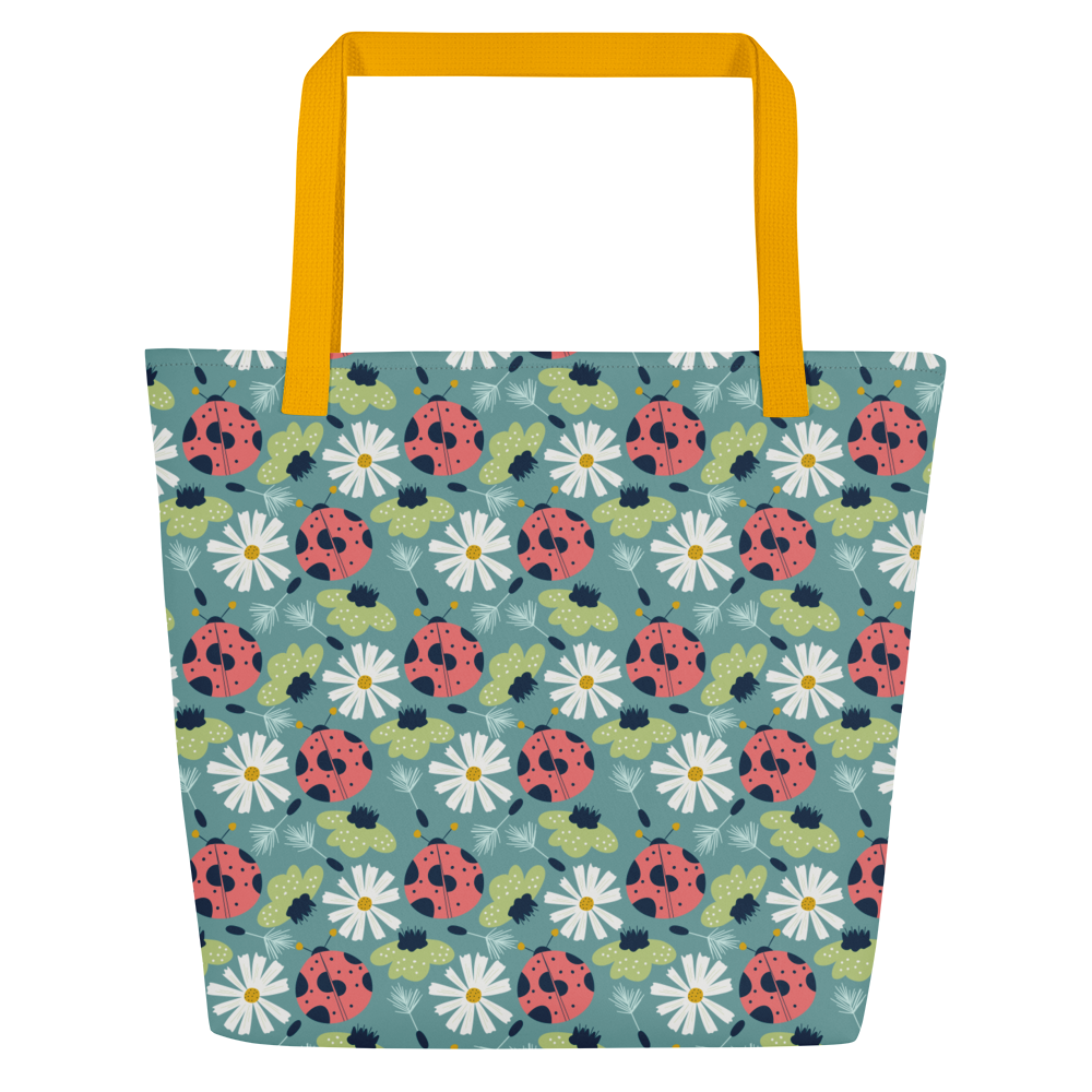 Scandinavian Spring Floral | Seamless Patterns | All-Over Print Large Tote Bag w/ Pocket - #2