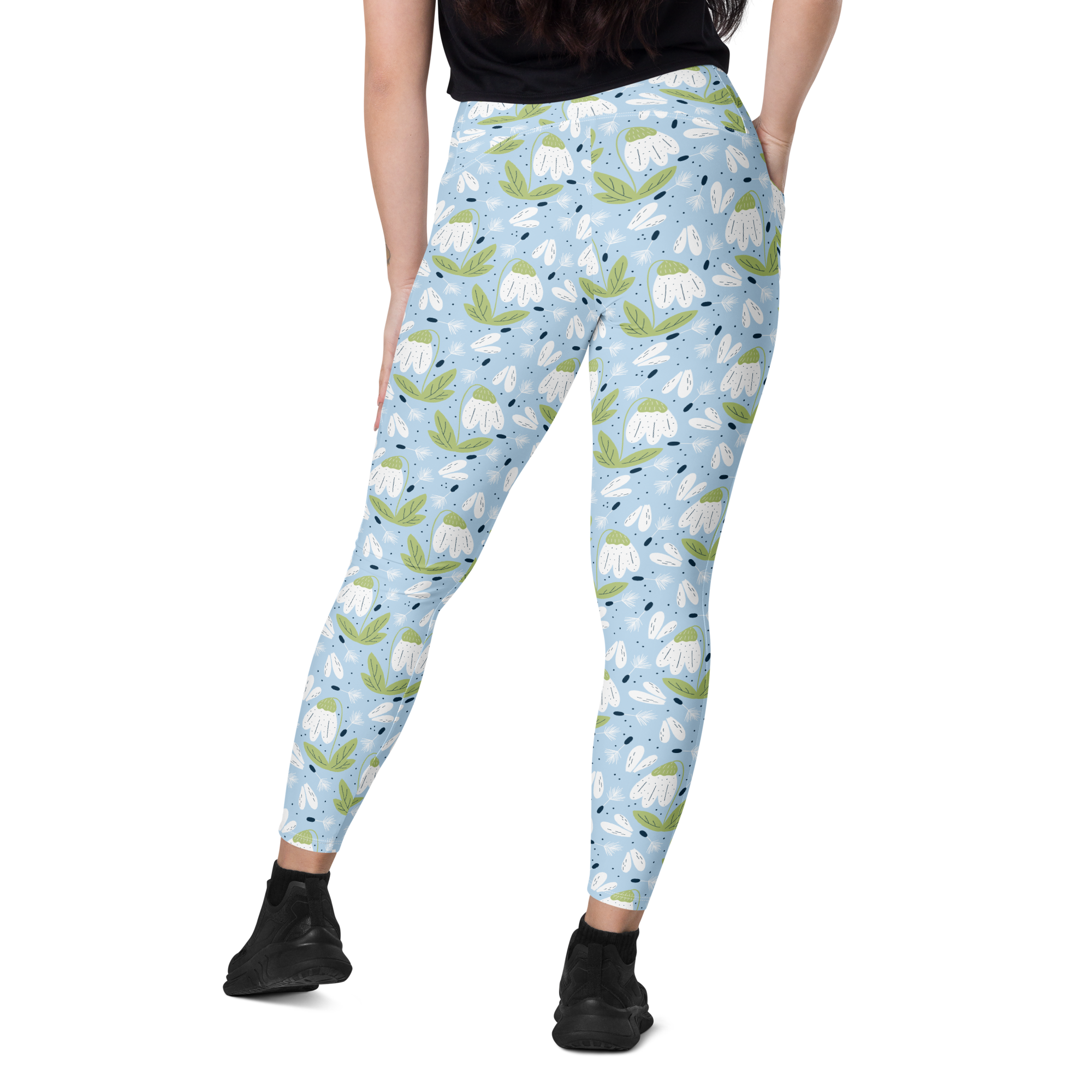 Scandinavian Spring Floral | Seamless Patterns | All-Over Print Leggings with Pockets - #3