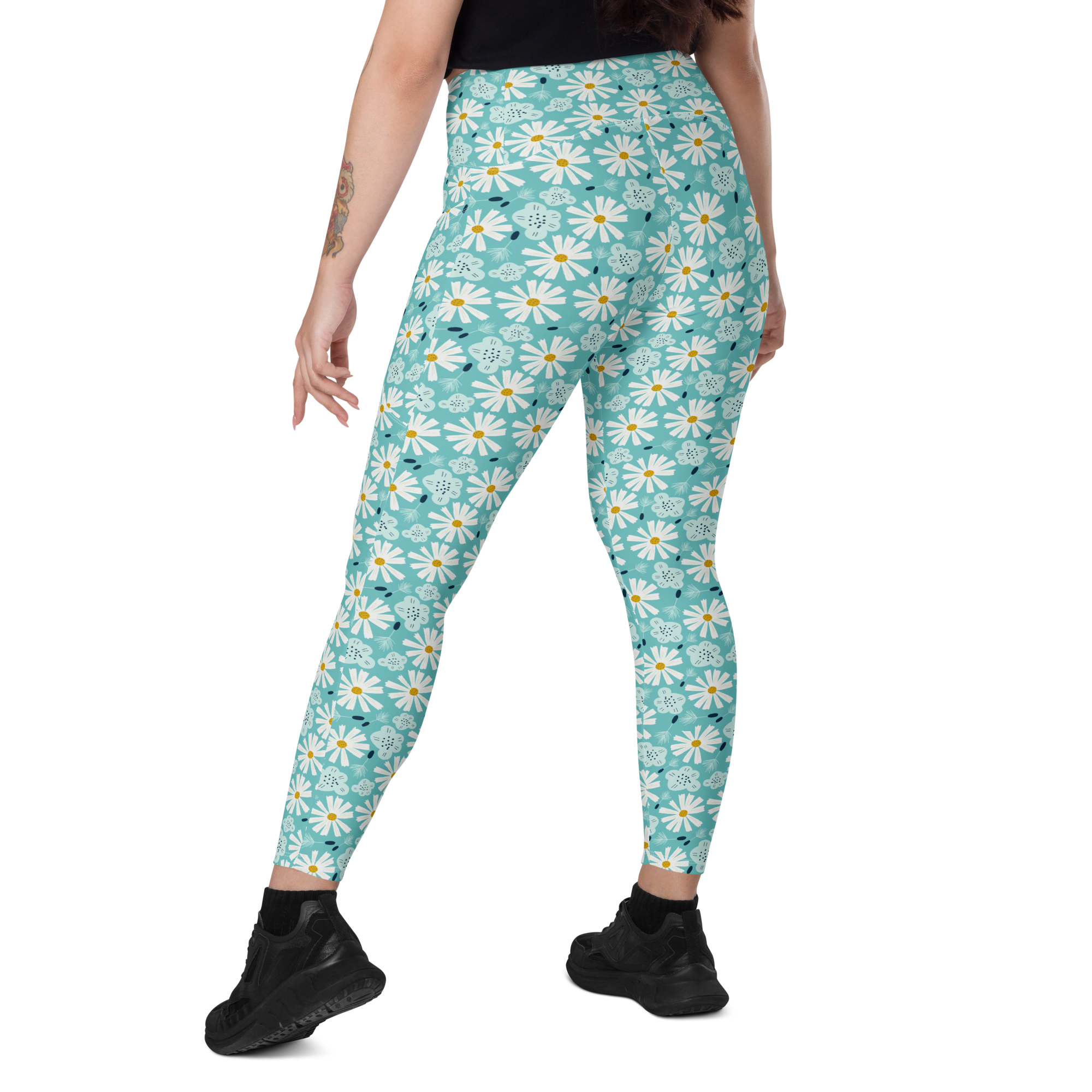 Scandinavian Spring Floral | Seamless Patterns | All-Over Print Leggings with Pockets - #10