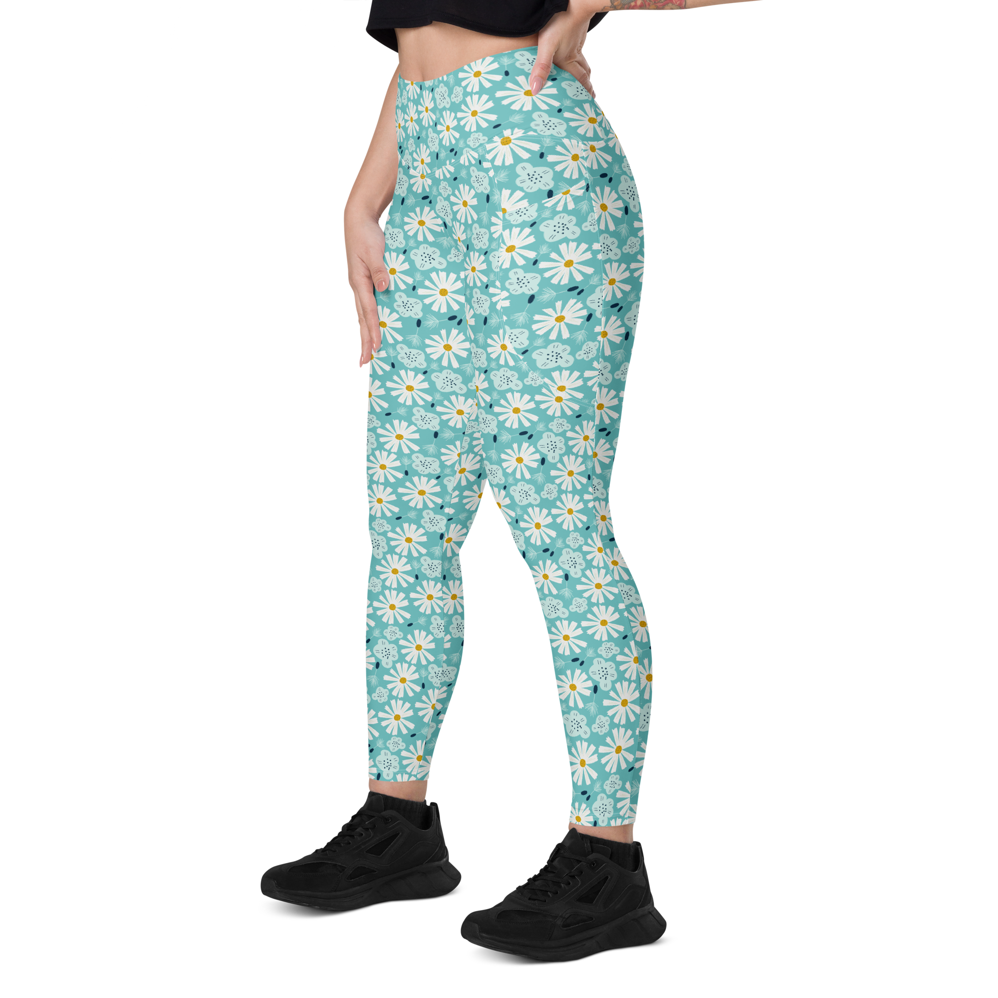 Scandinavian Spring Floral | Seamless Patterns | All-Over Print Leggings with Pockets - #10