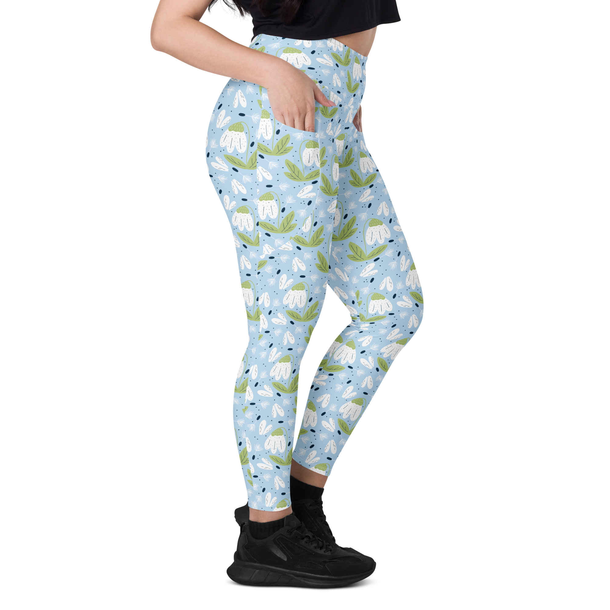 Scandinavian Spring Floral | Seamless Patterns | All-Over Print Leggings with Pockets - #3