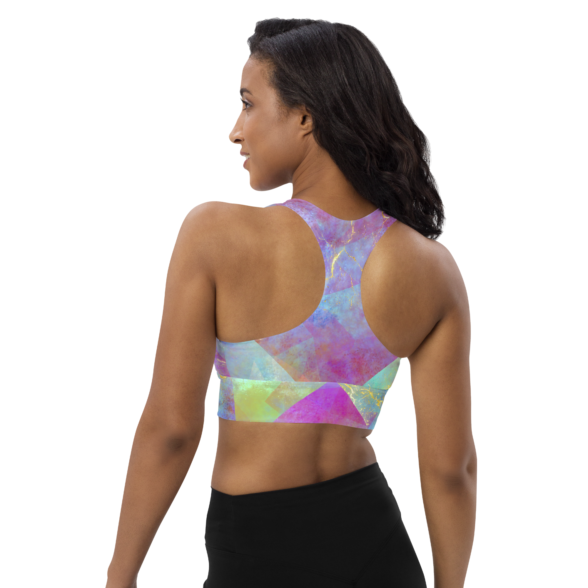 Fire Opal | Textures & Patterns | All-Over Print Longline Sports Bra - #16