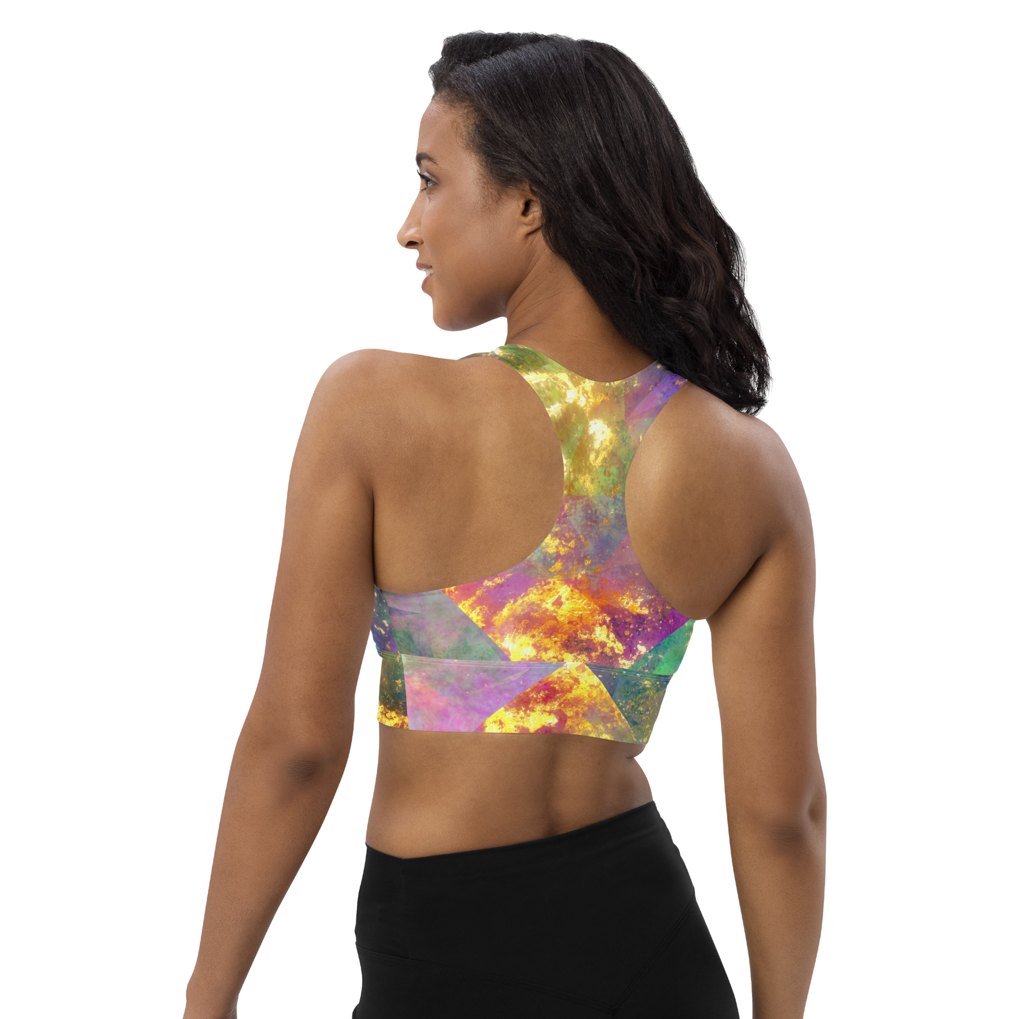 Fire Opal | Textures & Patterns | All-Over Print Longline Sports Bra - #22