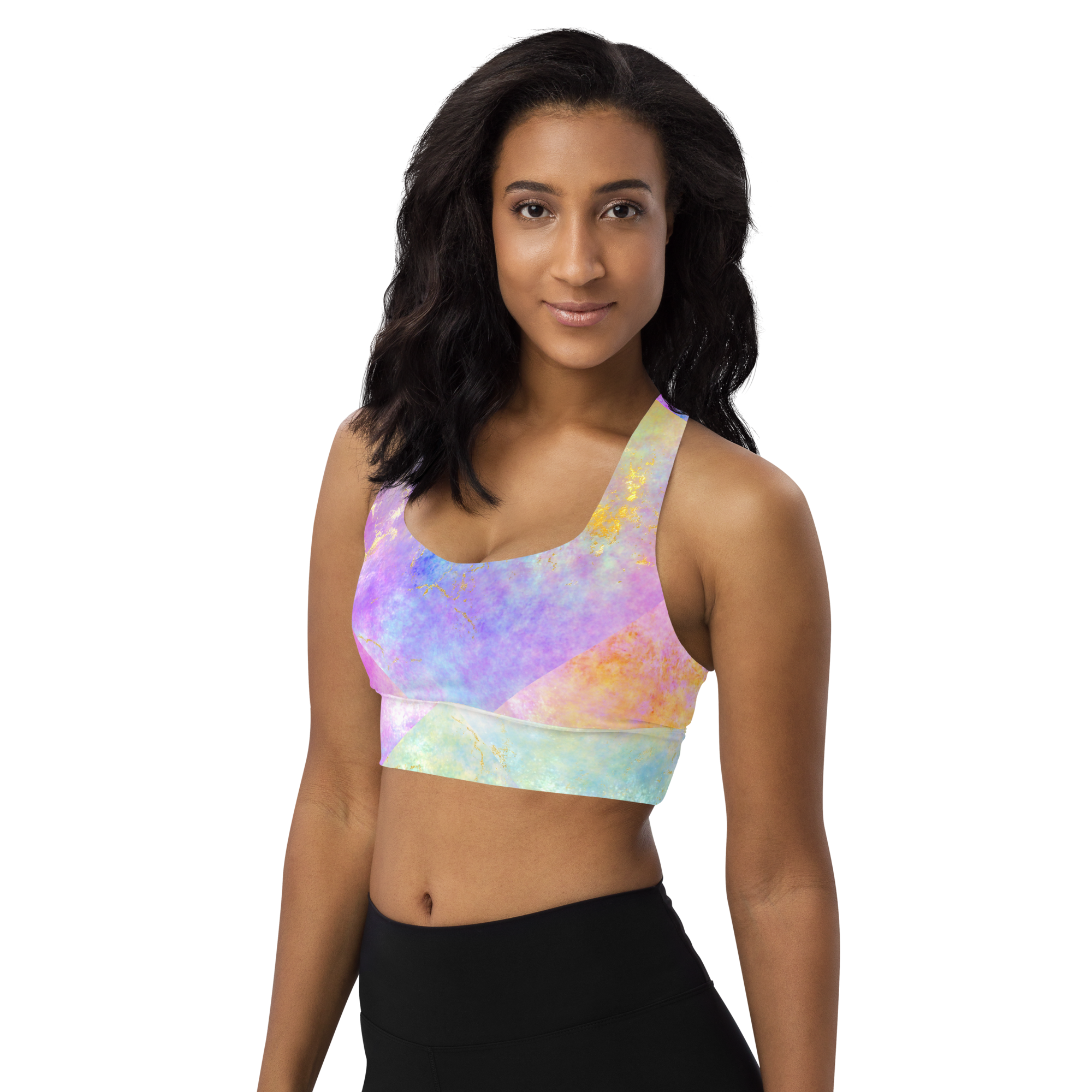 Fire Opal | Textures & Patterns | All-Over Print Longline Sports Bra - #14