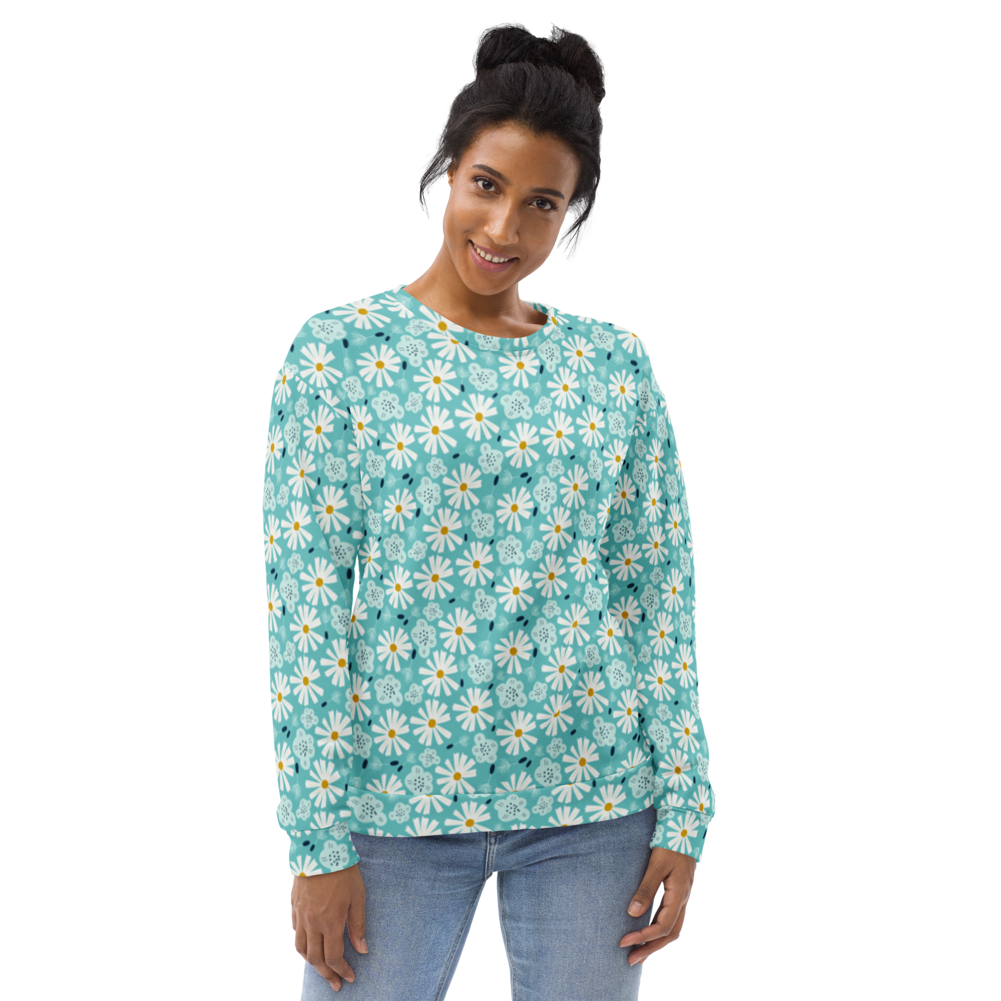 Scandinavian Spring Floral | Seamless Patterns | All-Over Print Unisex Sweatshirt - #10