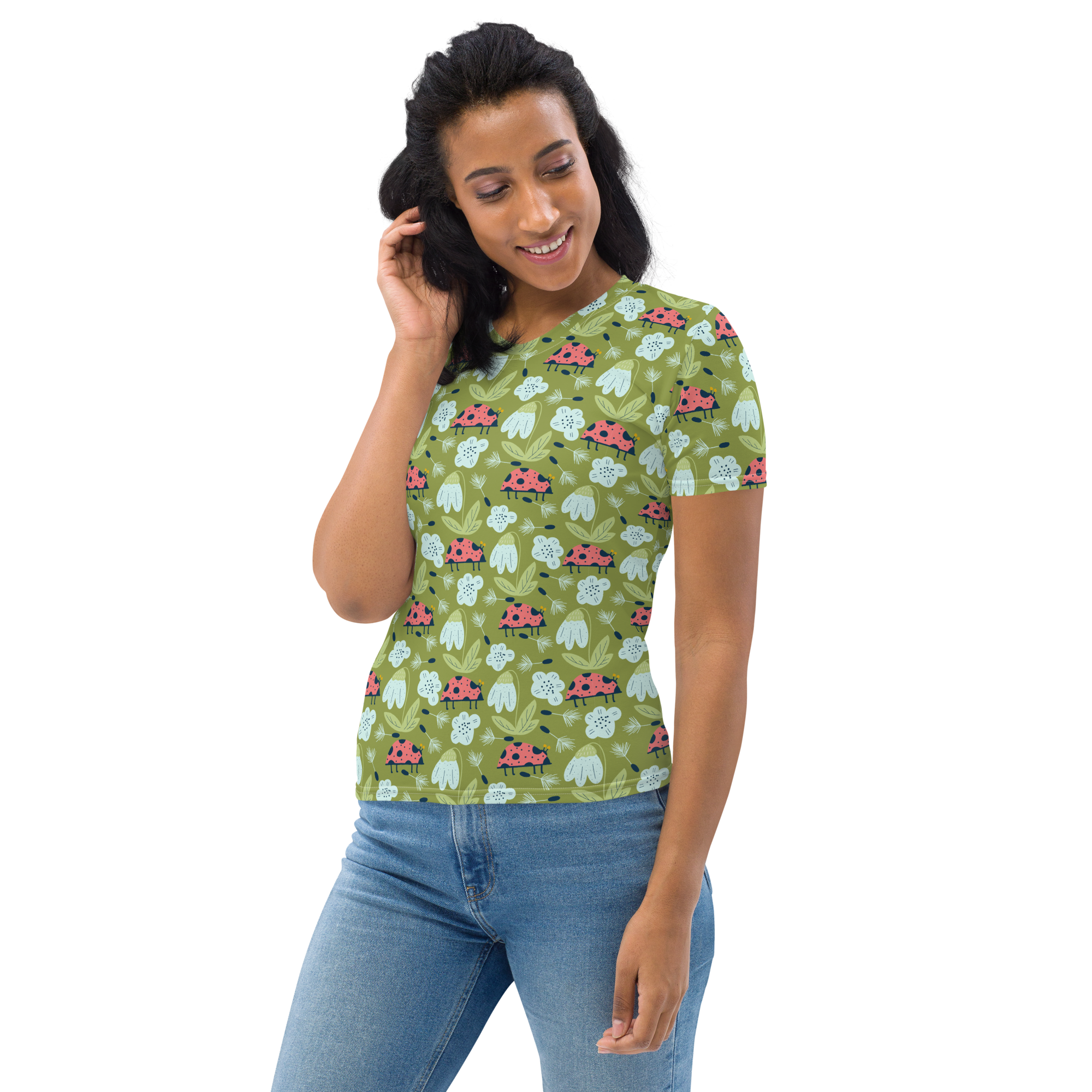 Scandinavian Spring Floral | Seamless Patterns | All-Over Print Women's Crew Neck T-Shirt - #5