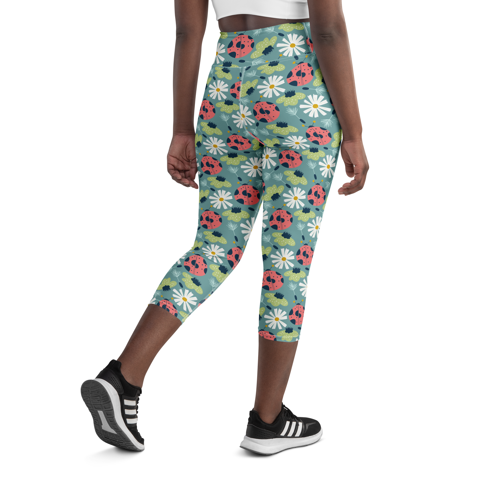 Scandinavian Spring Floral | Seamless Patterns | All-Over Print Yoga Capri Leggings - #2