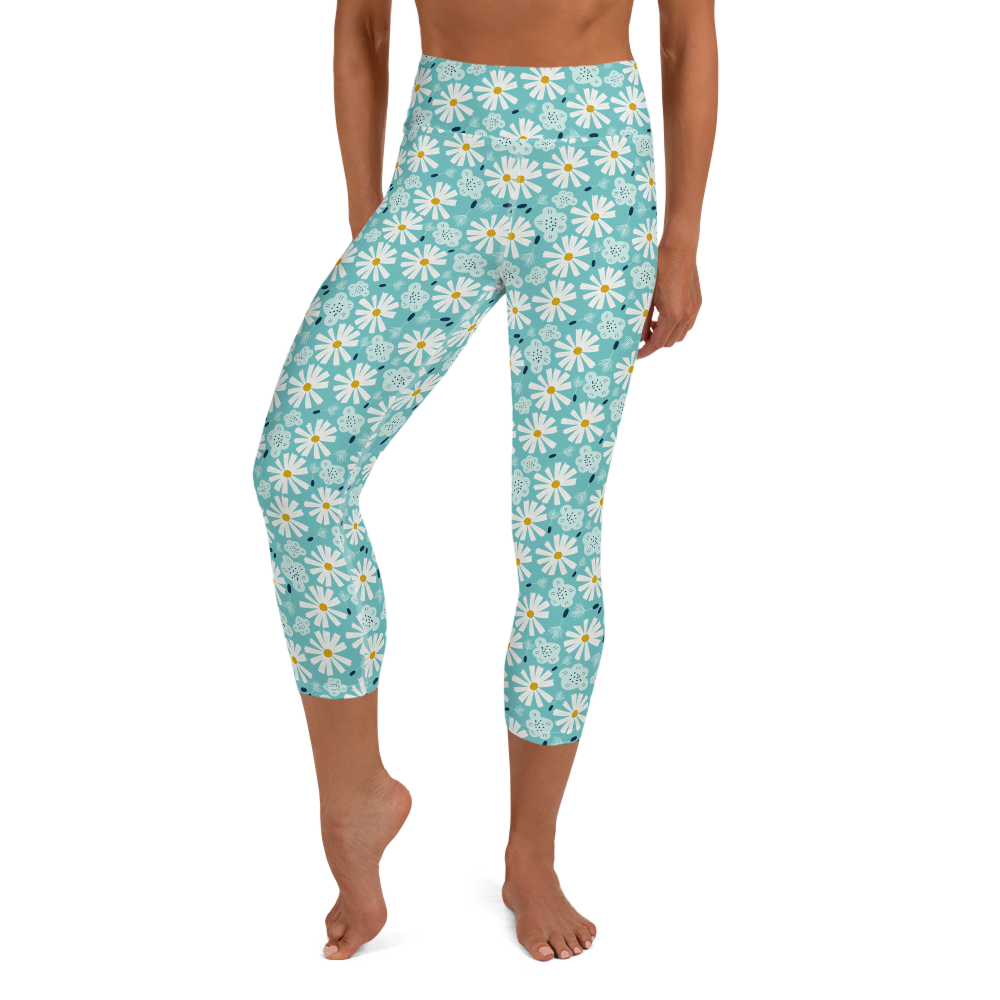 Scandinavian Spring Floral | Seamless Patterns | All-Over Print Yoga Capri Leggings - #10