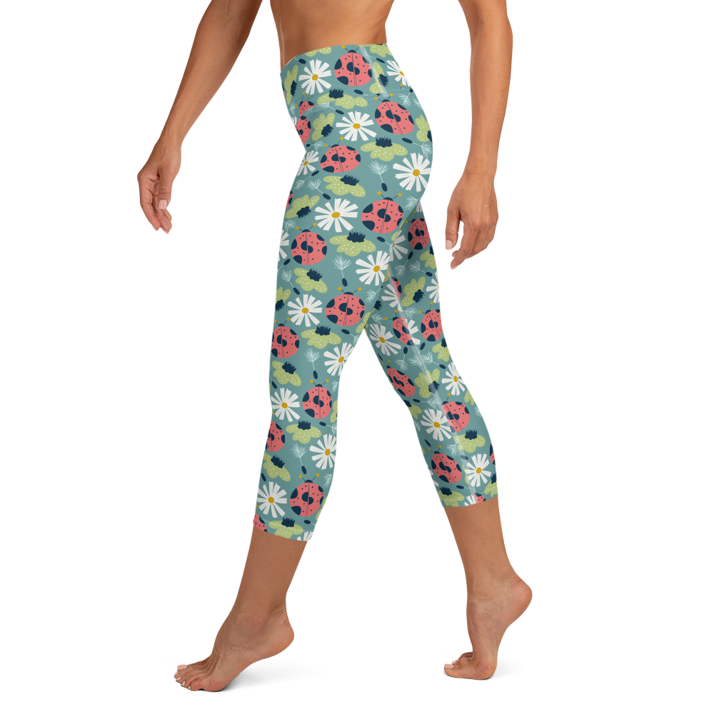 Scandinavian Spring Floral | Seamless Patterns | All-Over Print Yoga Capri Leggings - #2