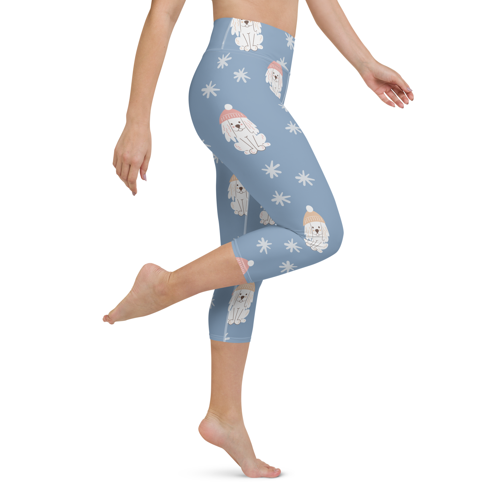 Cozy Dogs | Seamless Patterns | All-Over Print Yoga Capri Leggings - #3