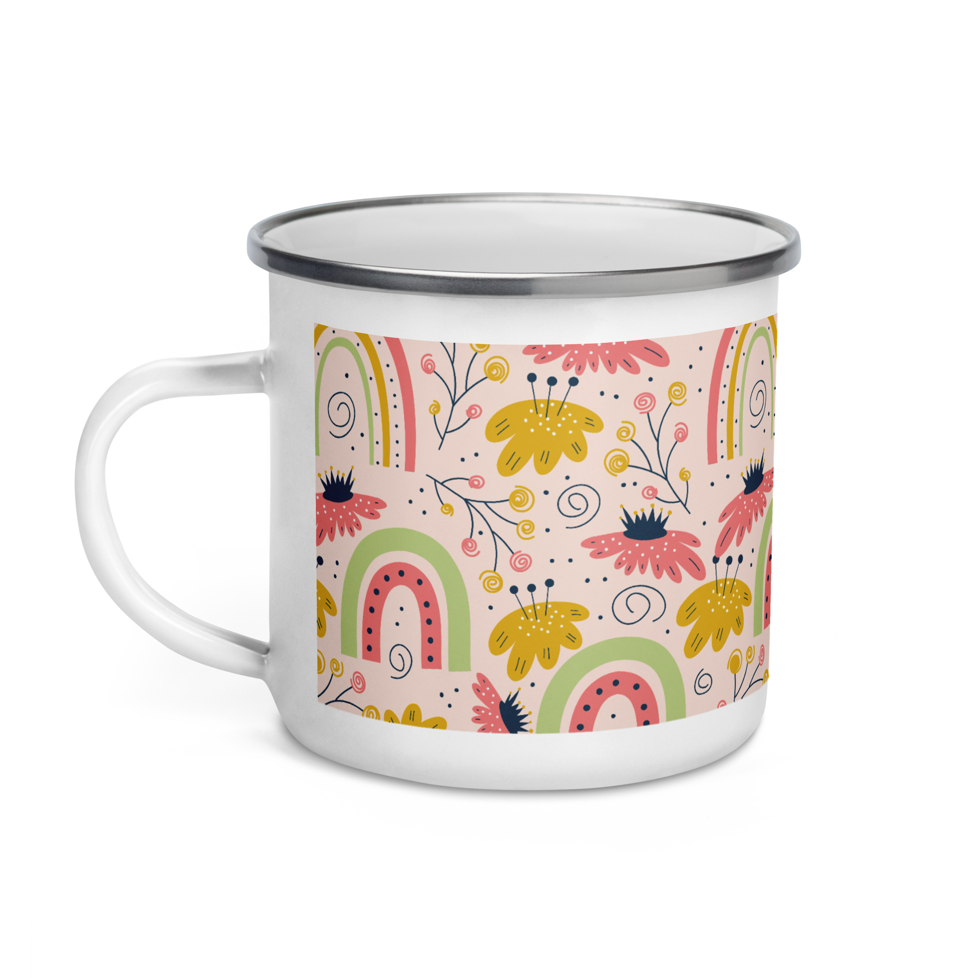 Scandinavian Spring Floral | Seamless Patterns | Enamel Mug - #7