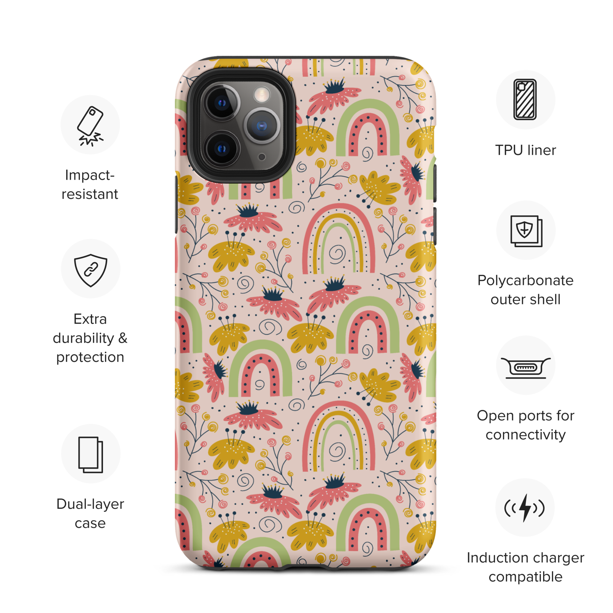 Scandinavian Spring Floral | Seamless Patterns | Tough iPhone Case - #7