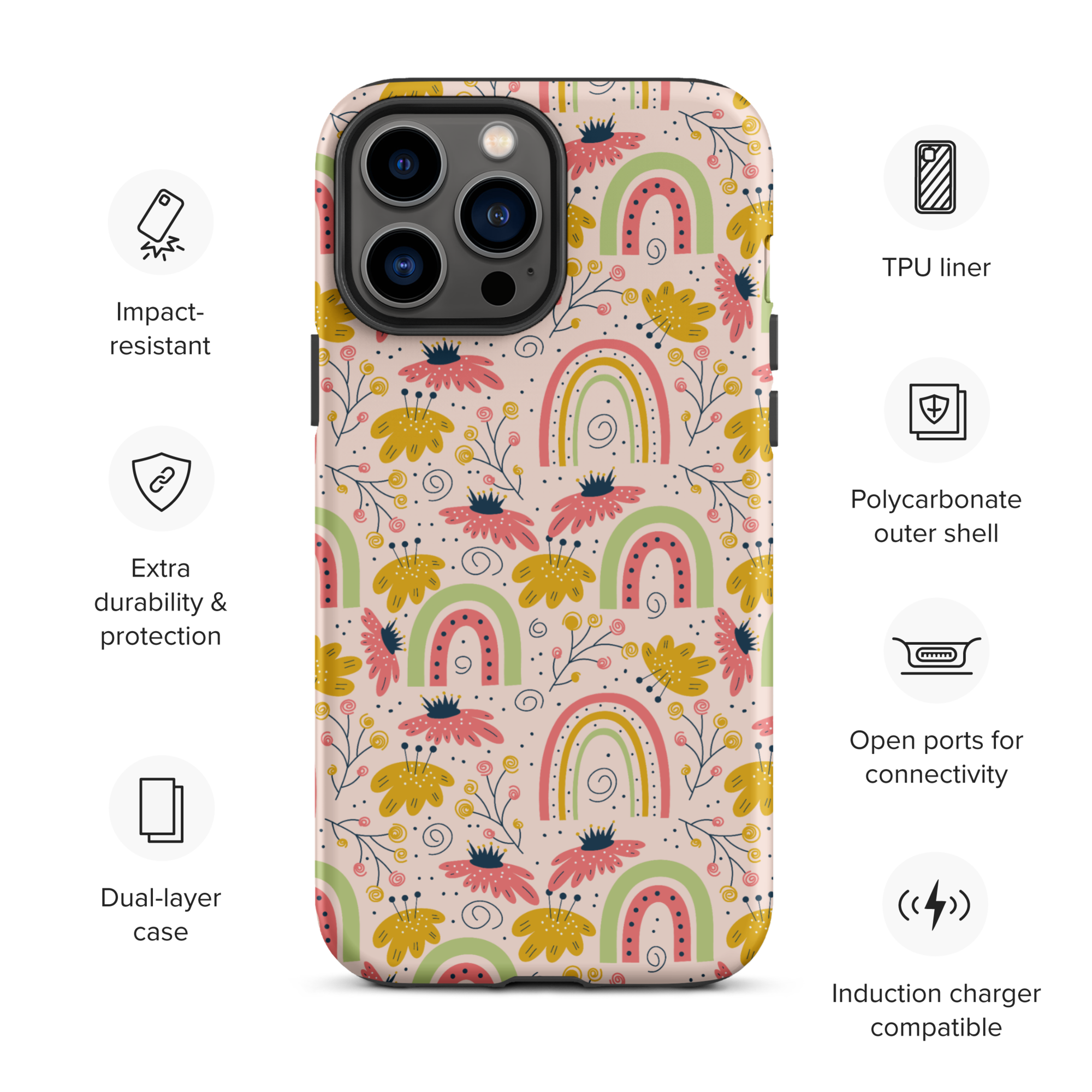 Scandinavian Spring Floral | Seamless Patterns | Tough iPhone Case - #7