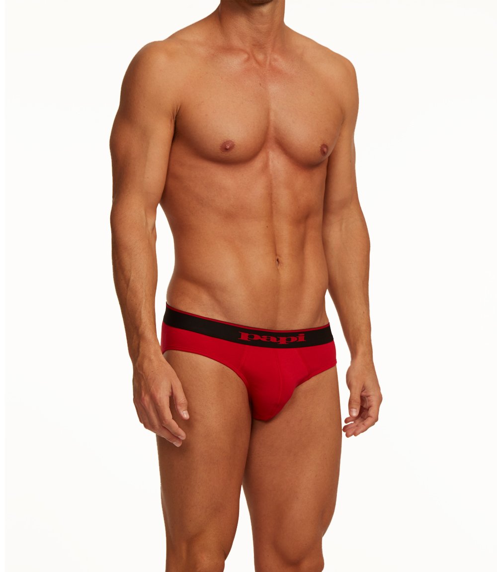 Image of 3-Pack Cotton Stretch Briefs | Red/Grey/Black