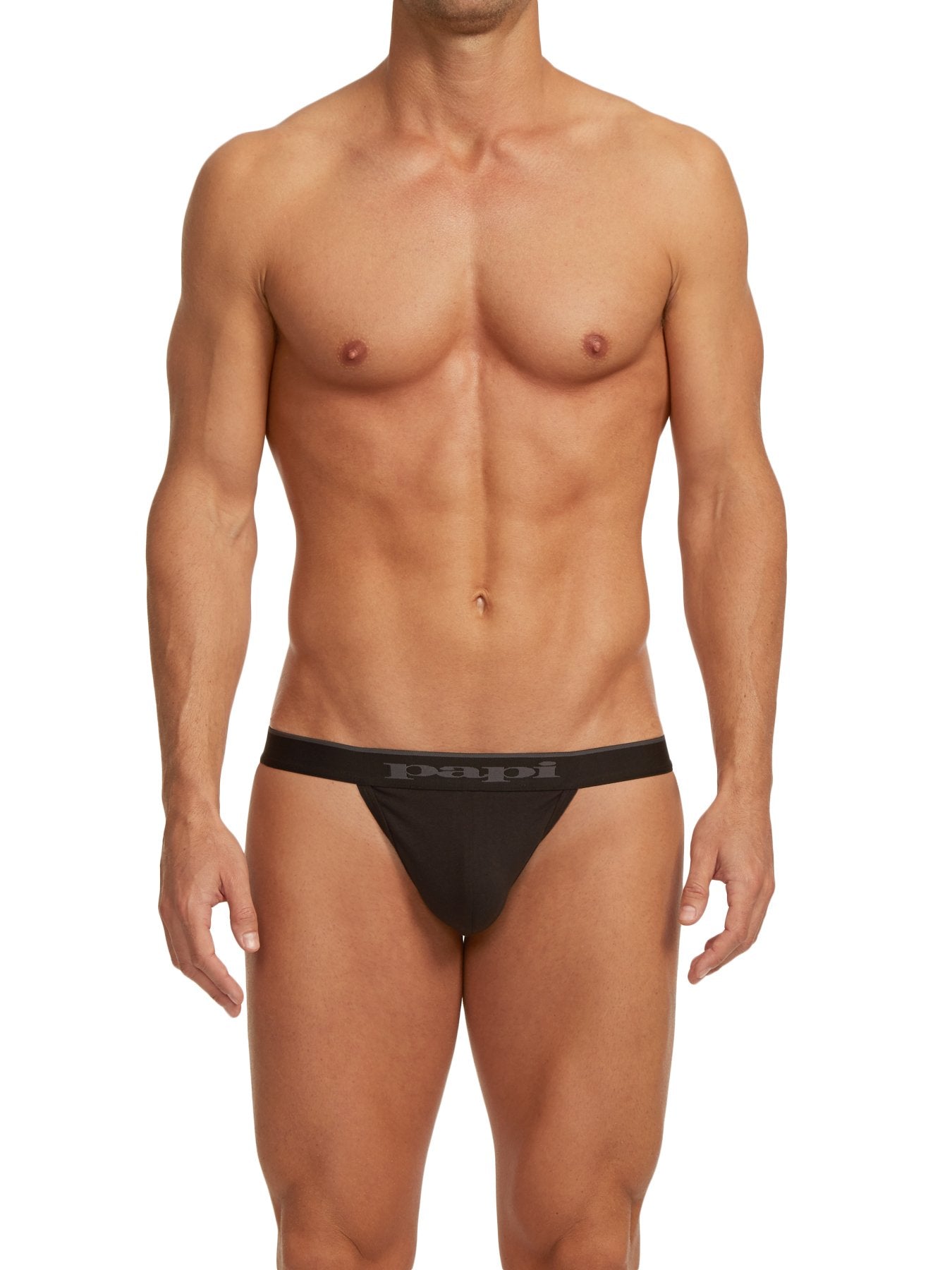 Image of 3-Pack Cotton Stretch Thongs | Black