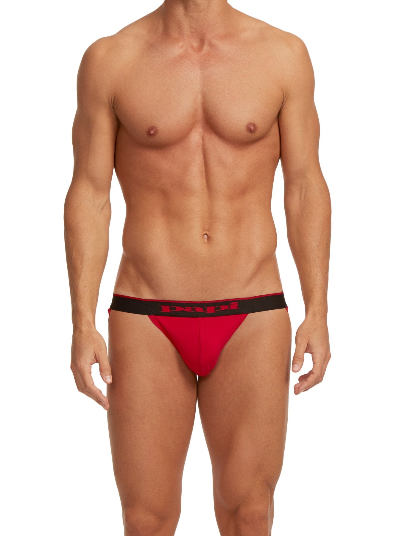 Image of 3-Pack Cotton Stretch Jockstraps | Red/Grey/Black