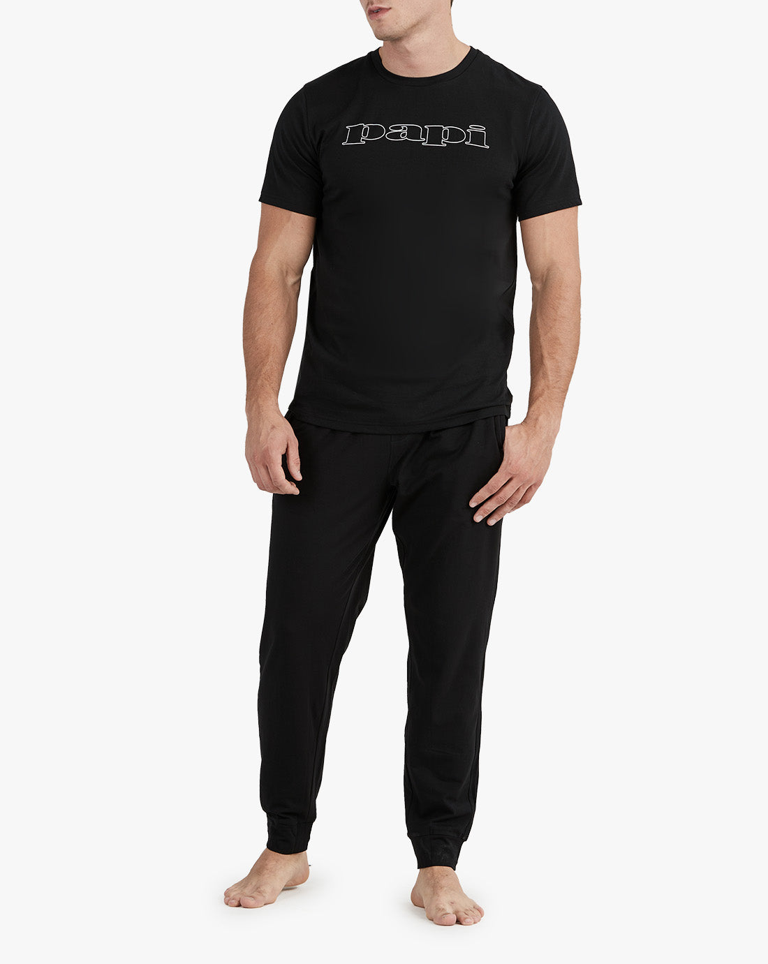 Image of 2-Piece Pajama Set Black