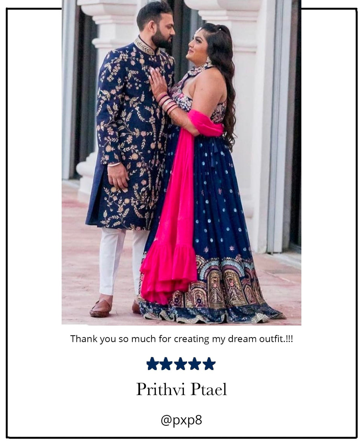 Our client Prithvi wearing custom made indian bridal lehenga with custom hand embroidery. 