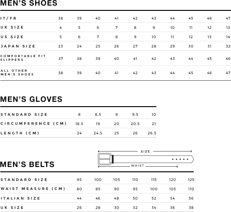 Size Chart  Albert Clothing