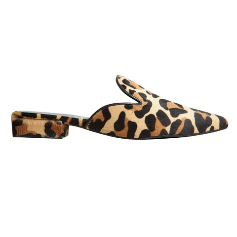 Mule de piel efecto potro leopardo