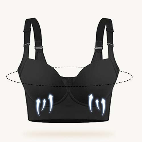 Ellymi Mom Bra Bra Sculpting Uplift Bra Fashion Deep Cup Bra Hides Back Fat  Bras for Women Full Back Neck Bra (Black, M) at  Women's Clothing  store