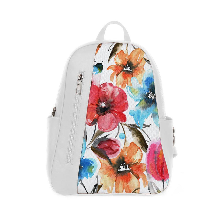 White Mixed Backpack White Floral