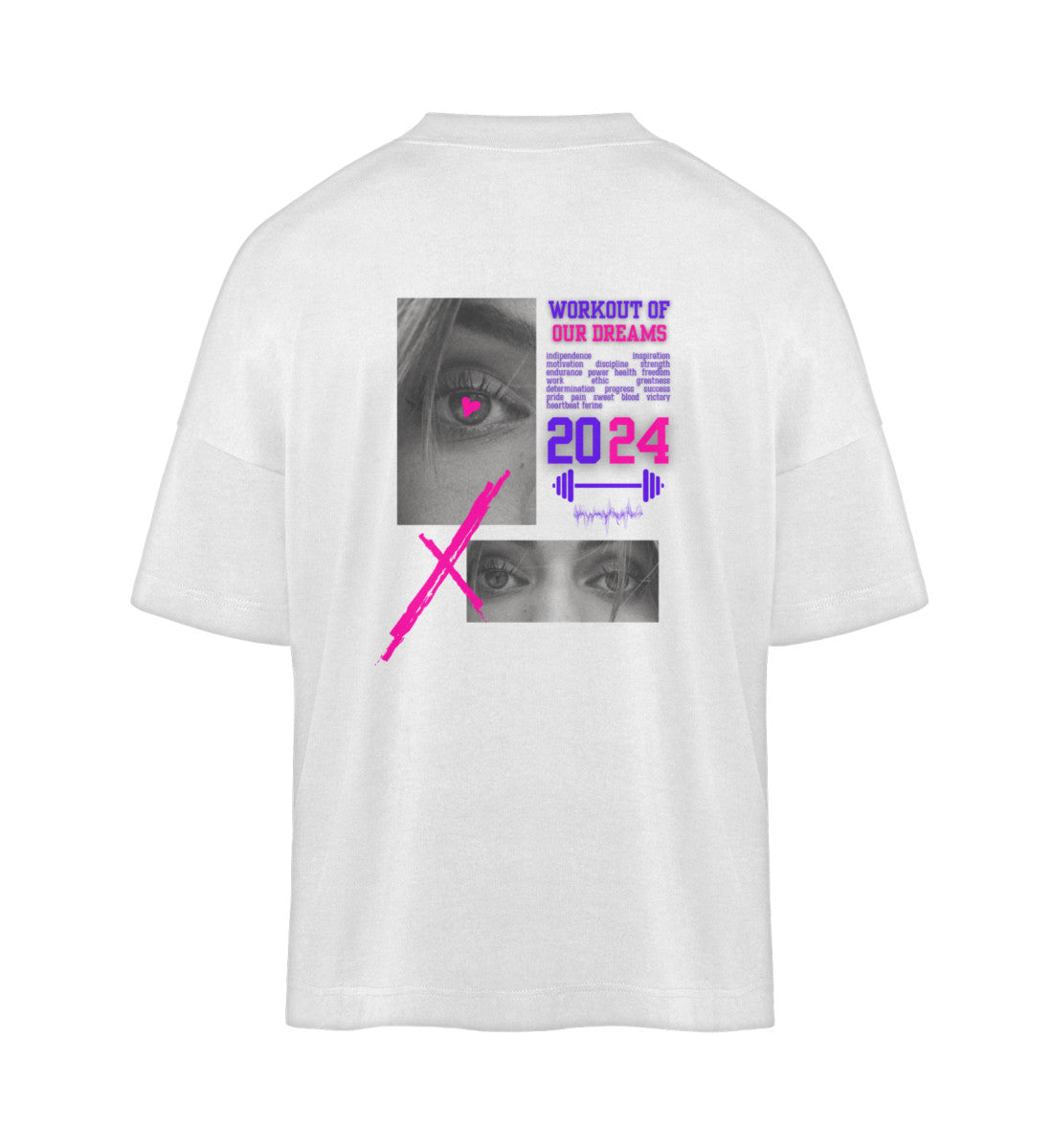Heart of the eye White Colorful Oversize Tee