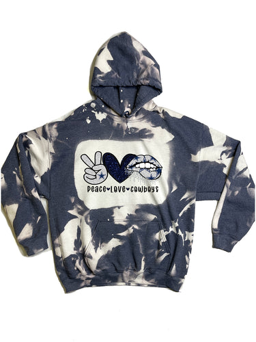 Acid Wash Football Cowboys - Hooded Sweatshirt - ADULT – Addison