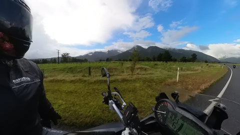 mountains and motorbike