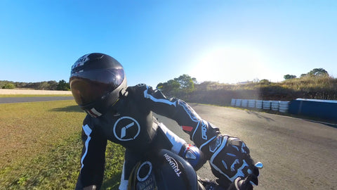 motorcyclist on track