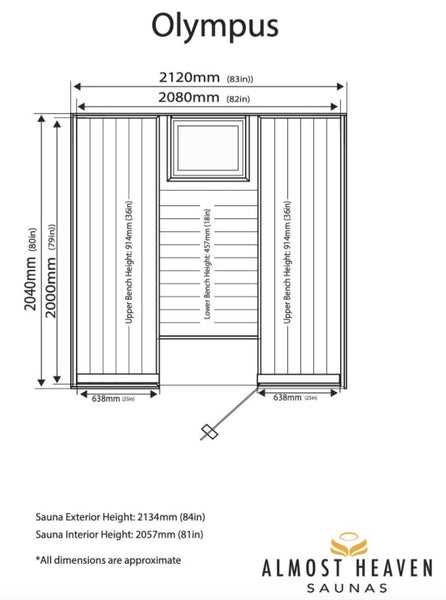 Almost Heaven Olympus Sauna Layout