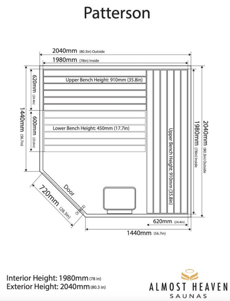 Almost Heaven Paterson Sauna Layout