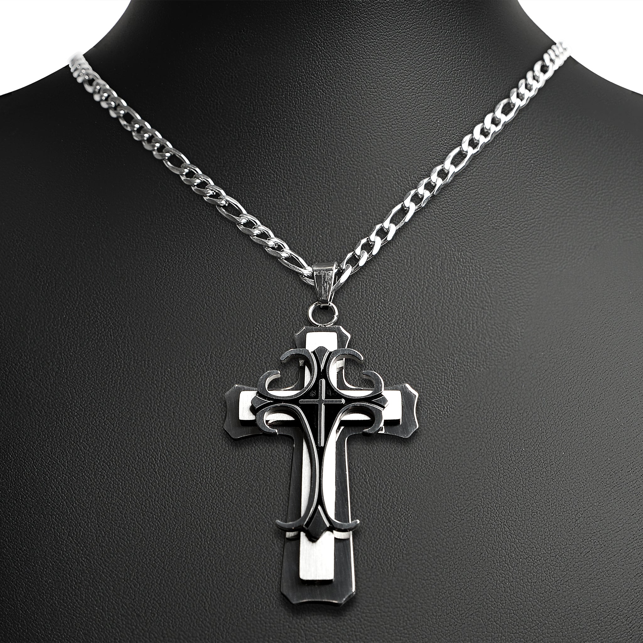 Necklaces Black Stainless Steel Byzantine Chain Necklace Chn8505 6mm / 24 Wholesale Jewelry Website Unisex