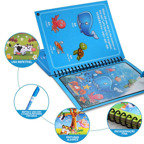 Magic Water Coloring Book Infantil, Jogos para Bebés, Pintura