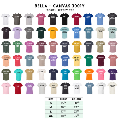 Size & Color charts – Marie's tees designs