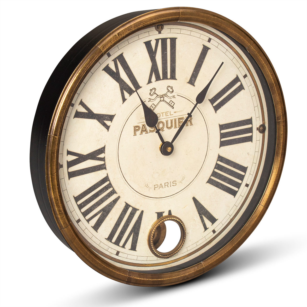 Hotel Pasquier Brass Wall Clock