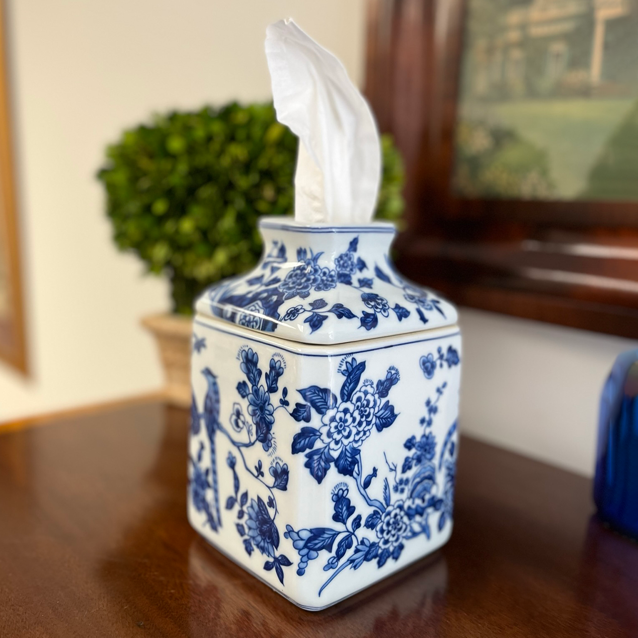 Monticello Birds Tissue Box Holder