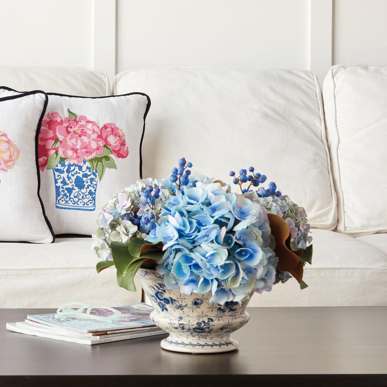 Hydrangea and Blueberry Arrangement