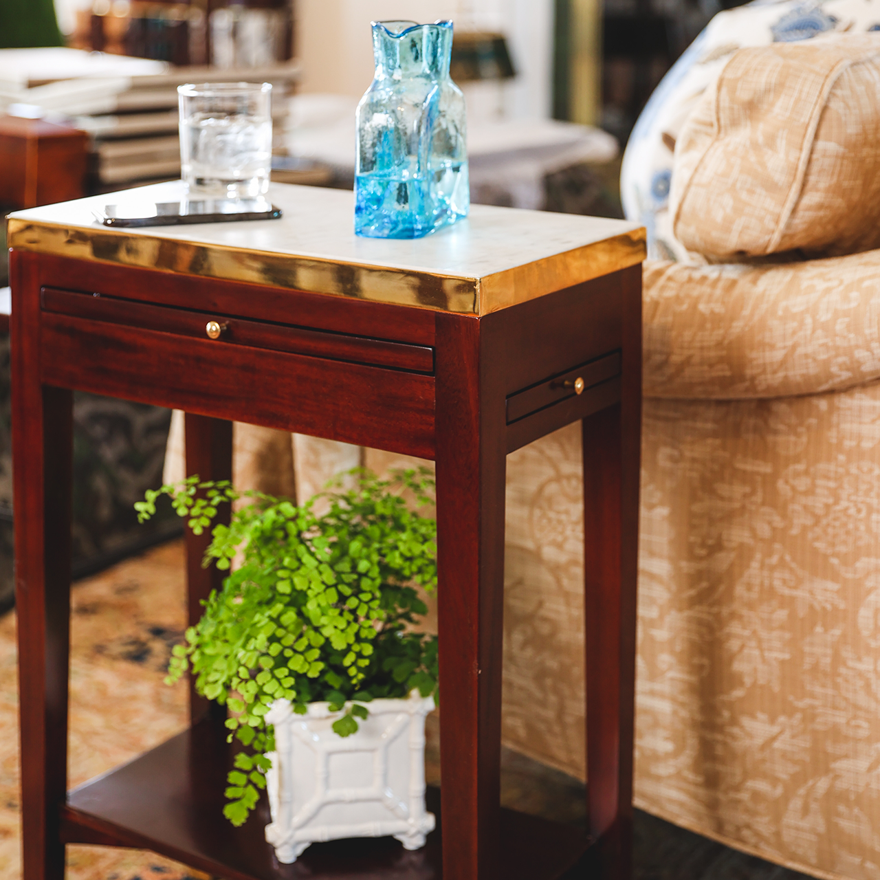 Monticello Parisian Marble Top Side Table