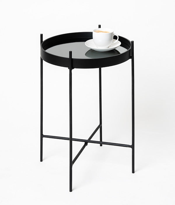 black metal night table