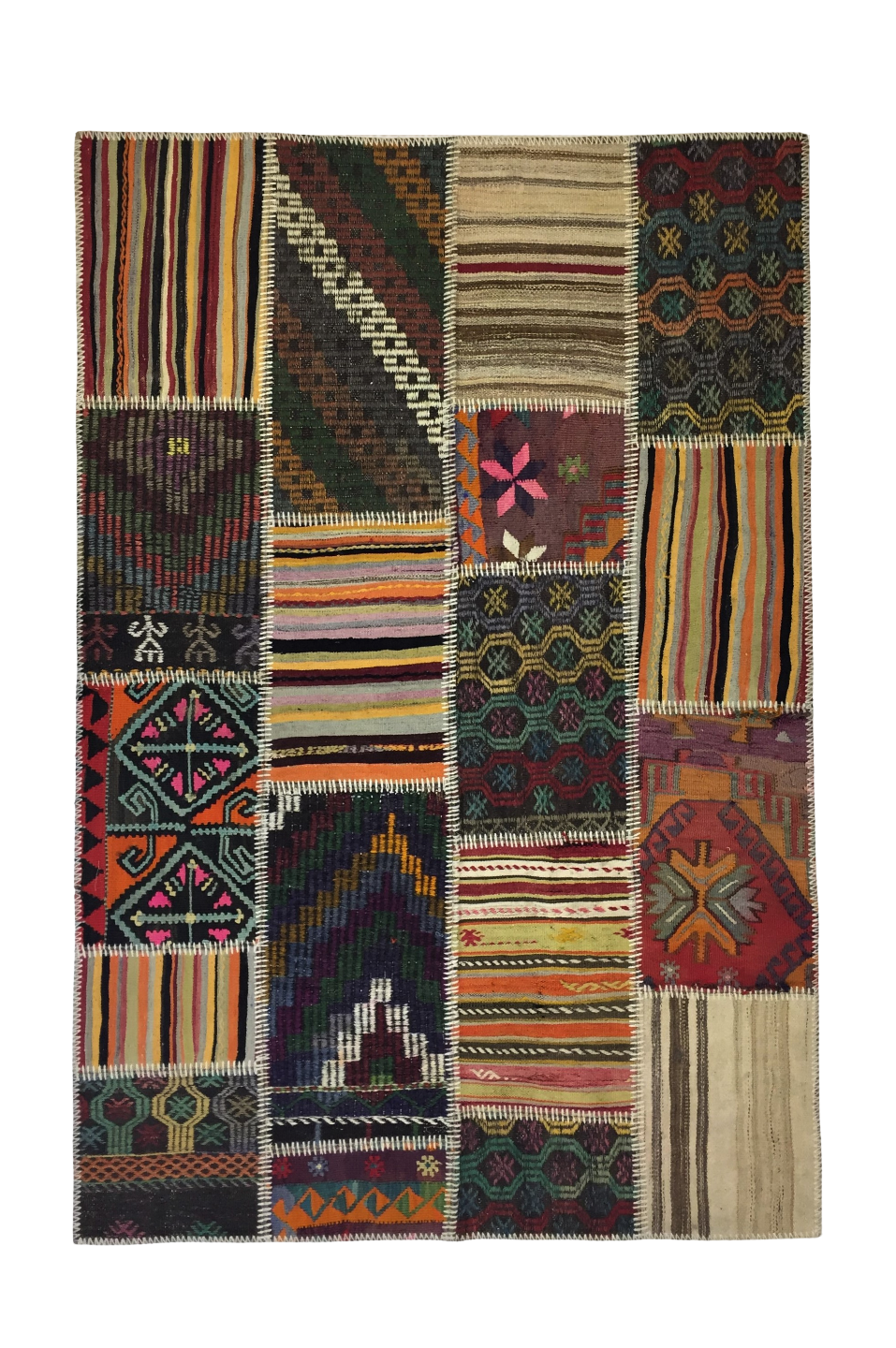 collegegeld vogel buitenaards wezen Patchwork Carpet 139 X 204 cm – Alfombras de Estambul