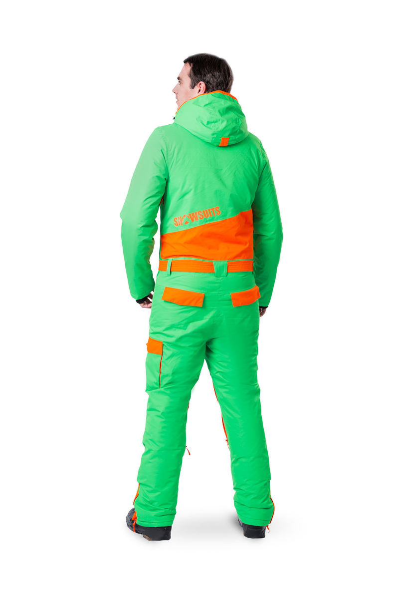 ondernemer Premisse Reclame Snowsuits Gletsjer Guy onesie skipak groen/oranje heren