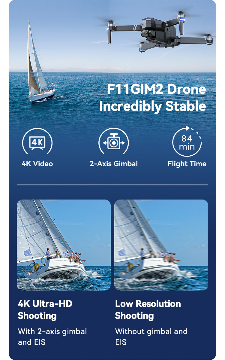 Ruko F11 GIM2 Drone - Caméra 4K HD pour Adultes, Transmission Vidéo 98 –  RCDrone