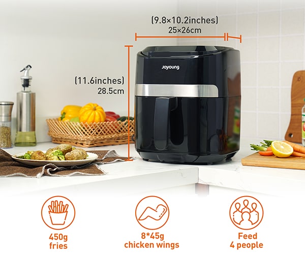 JoyOuce Air Fryer 5.8 QT with Extra Air Fryer Accessories for Oilless