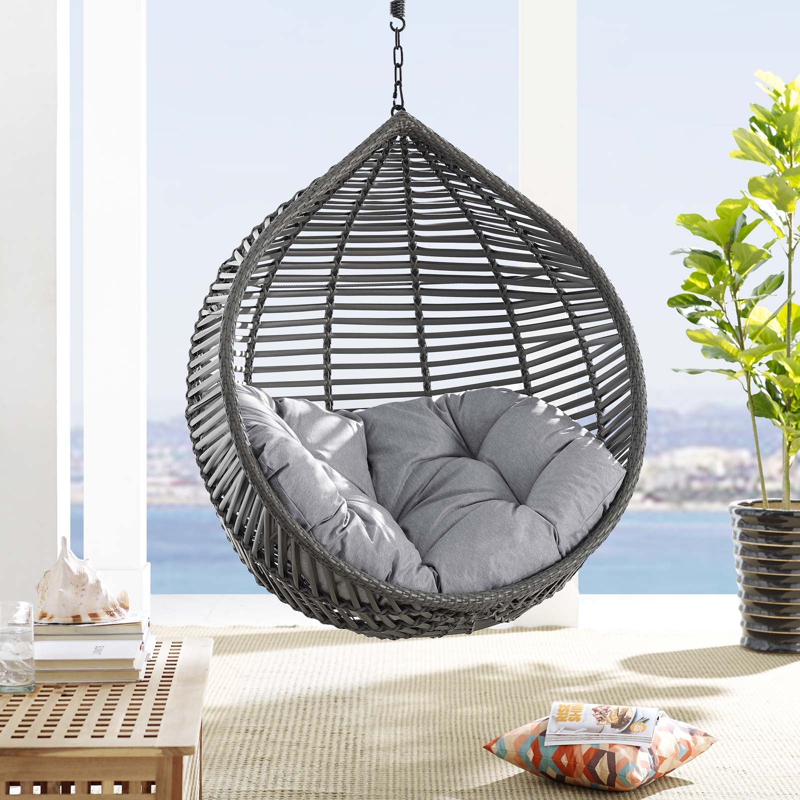 modway garner swing chair