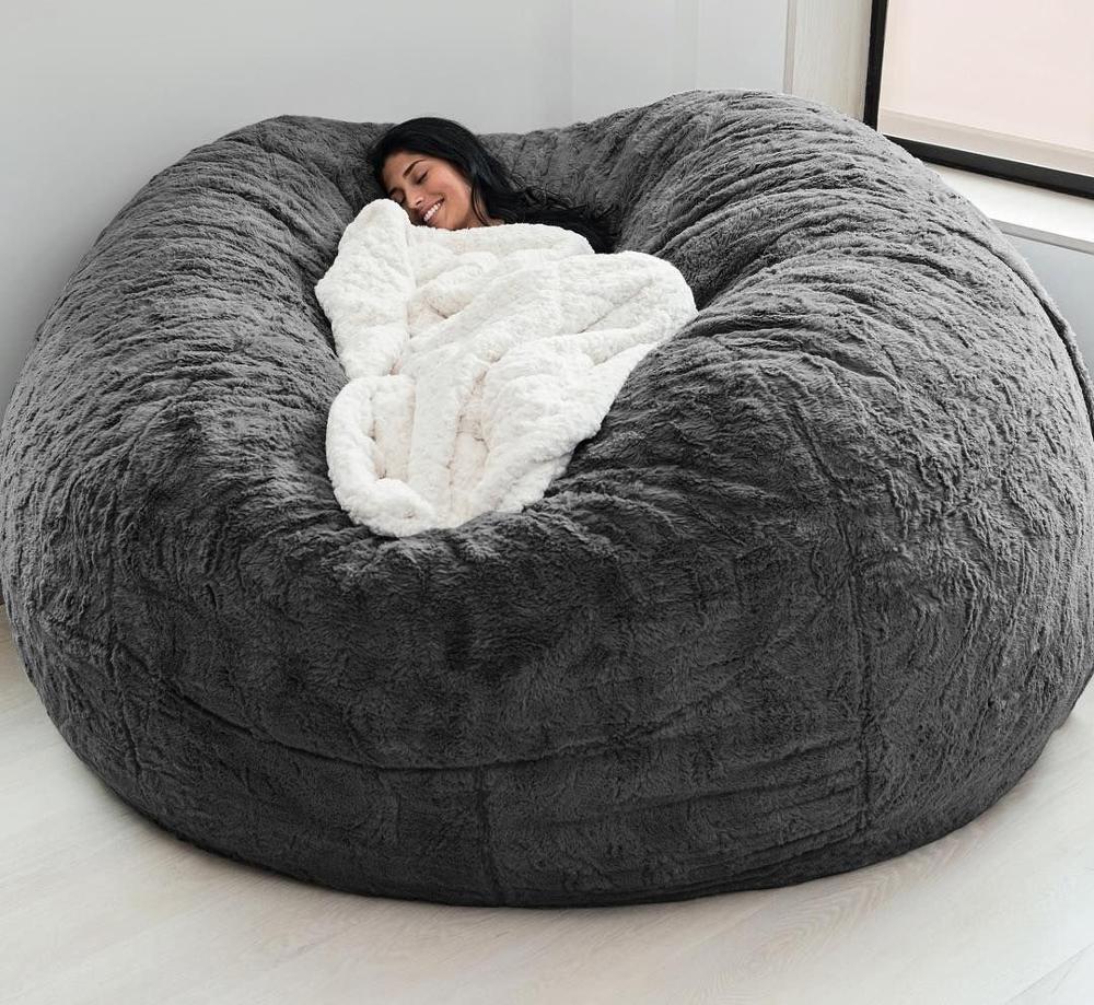 sleeping in a bean bag