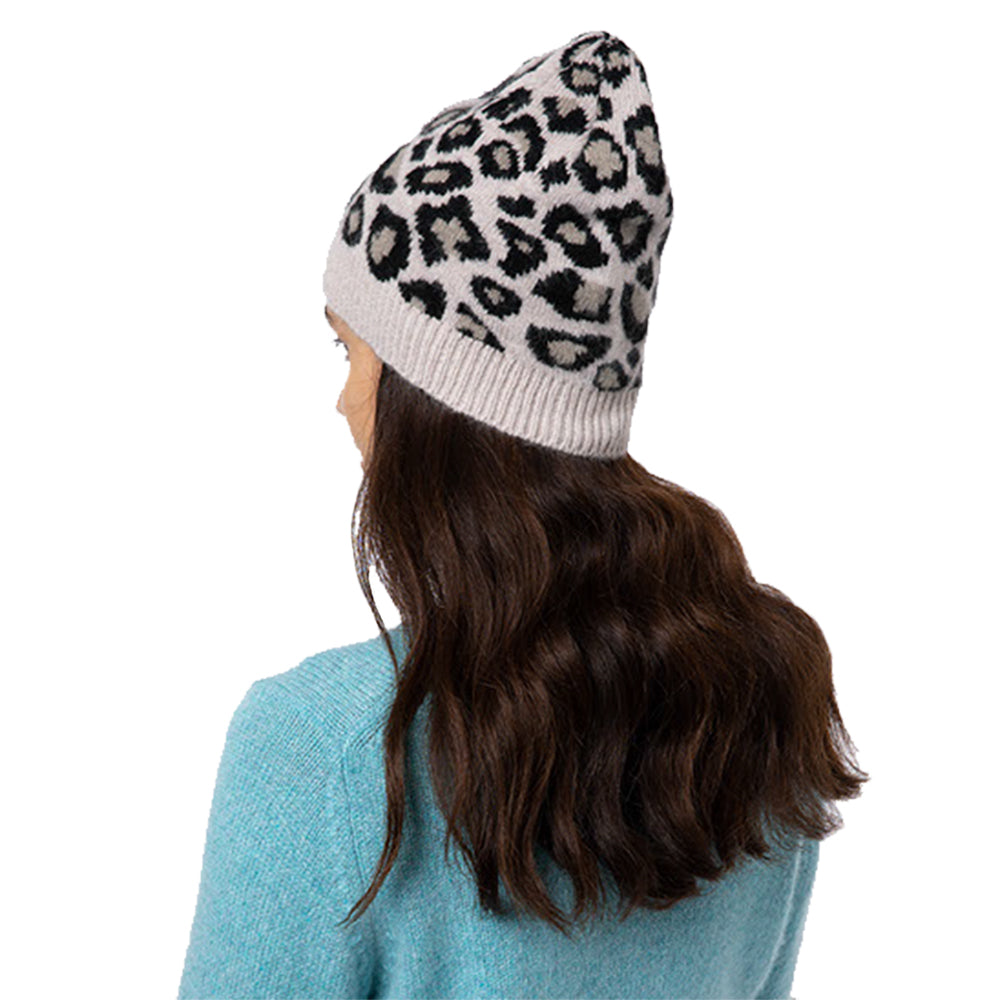 Dalston Cashmere Beanie Leopard knit – Marilyn Moore