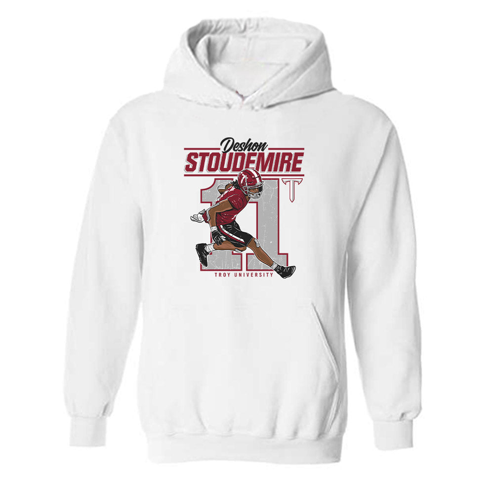 Troy - NCAA Football : Deshon Stoudemire - Caricature Hooded Sweatshirt