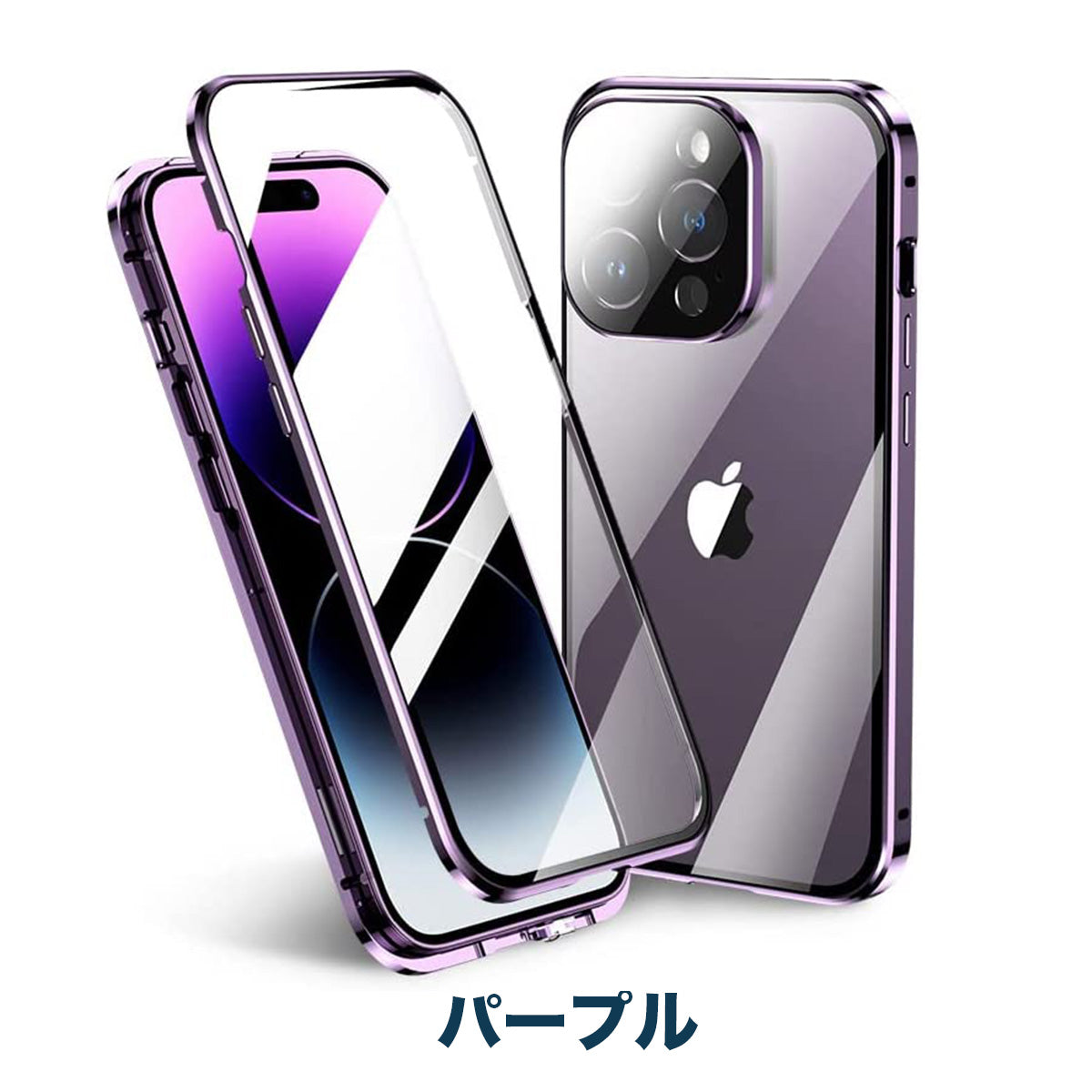 100％安いIPhone ケース アイフォン 耐衝撃 両面ガラス 青 黒 全面保護