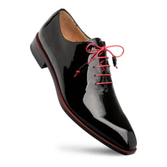 BLACK DIETRO 2 ASYMMETRICAL PATENT LEATHER MEN'S OXFORD SHOES - DESIGN MENSWEAR